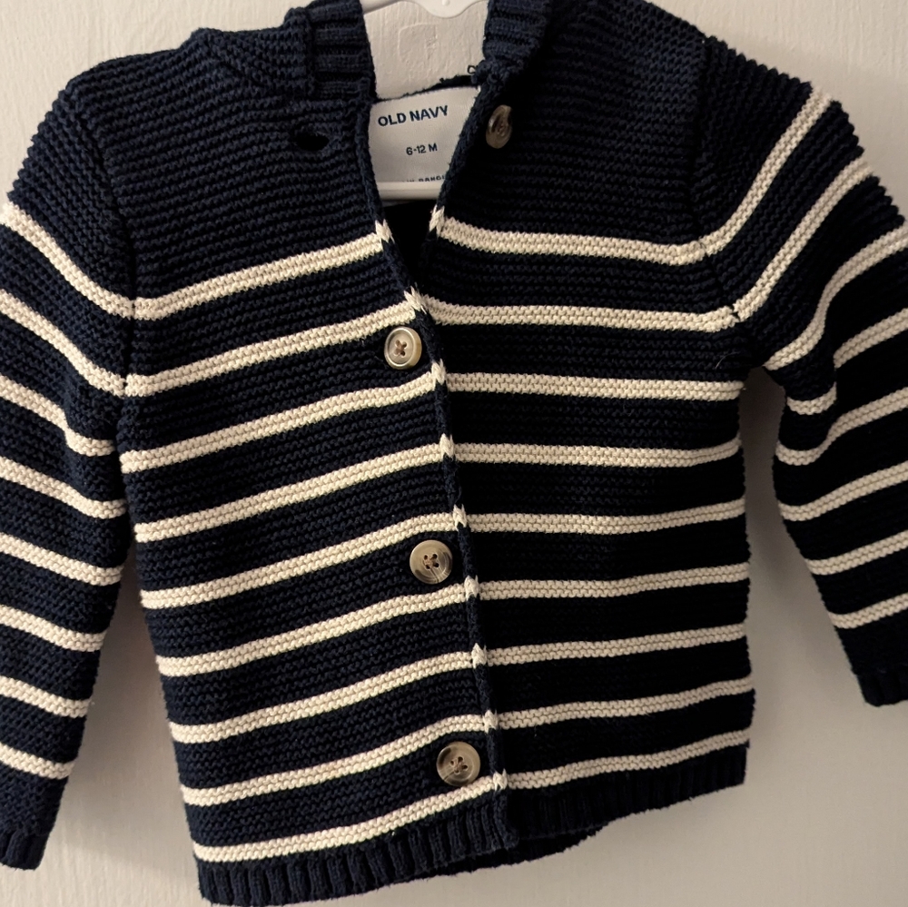 6-12 month button down sweater. Unisex. Old Navy